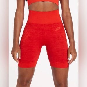 Red Seamless Biker Shorts